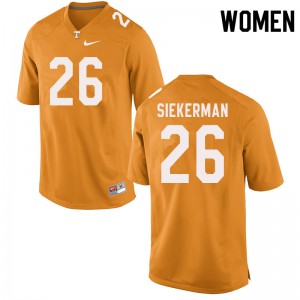 Womens #26 JT Siekerman Tennessee Volunteers Limited Football Orange Jersey 569157-291