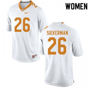 Womens #26 JT Siekerman Tennessee Volunteers Limited Football White Jersey 846327-526