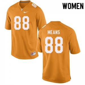 Womens #88 Jerrod Means Tennessee Volunteers Limited Football Orange Jersey 518640-402