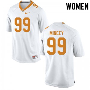 Womens #99 John Mincey Tennessee Volunteers Limited Football White Jersey 702202-538