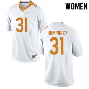 Womens #31 Nick Humphrey Tennessee Volunteers Limited Football White Jersey 275490-642