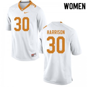 Womens #30 Roman Harrison Tennessee Volunteers Limited Football White Jersey 608222-200