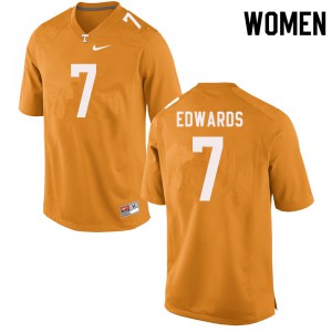 Womens #7 Romello Edwards Tennessee Volunteers Limited Football Orange Jersey 233878-154