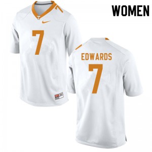 Womens #7 Romello Edwards Tennessee Volunteers Limited Football White Jersey 877038-475