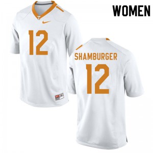 Womens #12 Shawn Shamburger Tennessee Volunteers Limited Football White Jersey 516464-472