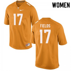 Womens #17 Tyus Fields Tennessee Volunteers Limited Football Orange Jersey 760165-196
