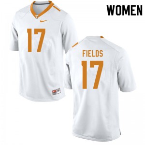 Womens #17 Tyus Fields Tennessee Volunteers Limited Football White Jersey 943703-623