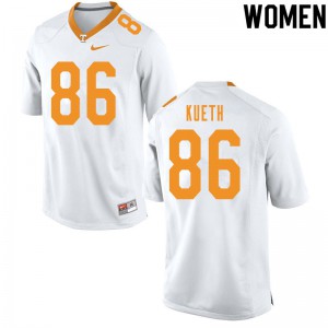 Womens #86 Gatkek Kueth Tennessee Volunteers Limited Football White Jersey 858467-135