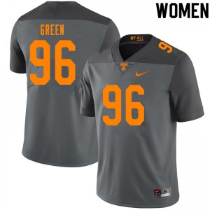 Womens #96 Isaac Green Tennessee Volunteers Limited Football Gray Jersey 800920-872