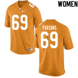 Womens #69 James Parsons Tennessee Volunteers Limited Football Orange Jersey 541014-120