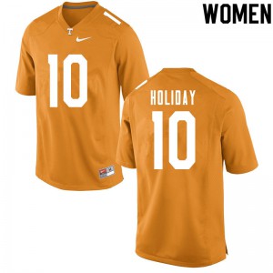 Womens #10 Jimmy Holiday Tennessee Volunteers Limited Football Orange Jersey 583455-850