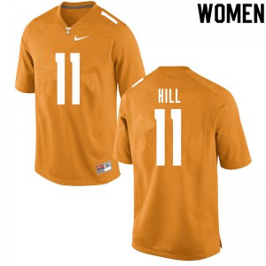 Womens #11 Kasim Hill Tennessee Volunteers Limited Football Orange Jersey 709859-313