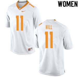 Womens #11 Kasim Hill Tennessee Volunteers Limited Football White Jersey 716439-618