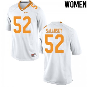 Womens #52 Matthew Salansky Tennessee Volunteers Limited Football White Jersey 901746-578
