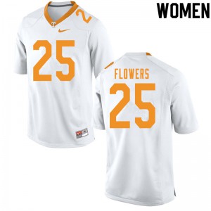 Womens #25 Trevon Flowers Tennessee Volunteers Limited Football White Jersey 852101-847