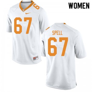 Womens #67 Airin Spell Tennessee Volunteers Limited Football White Jersey 428680-115