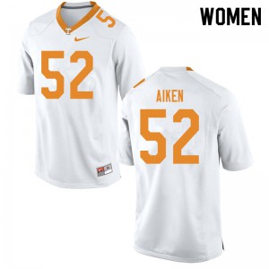 Womens #52 Bryan Aiken Tennessee Volunteers Limited Football White Jersey 118694-879