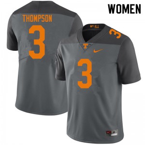 Womens #3 Bryce Thompson Tennessee Volunteers Limited Football Gray Jersey 284156-377