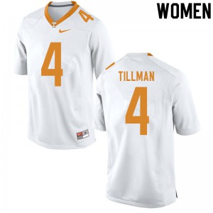 Womens #4 Cedric Tillman Tennessee Volunteers Limited Football White Jersey 999682-533