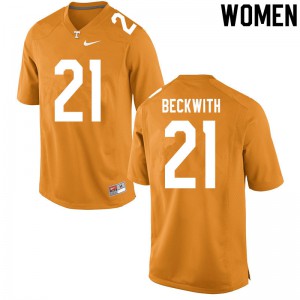 Womens #21 Dee Beckwith Tennessee Volunteers Limited Football Orange Jersey 687120-352