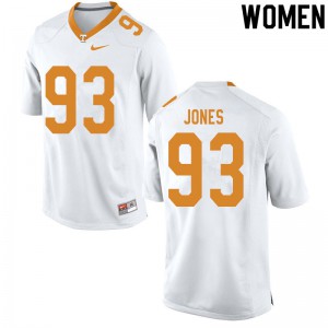 Womens #93 Devon Jones Tennessee Volunteers Limited Football White Jersey 440780-124