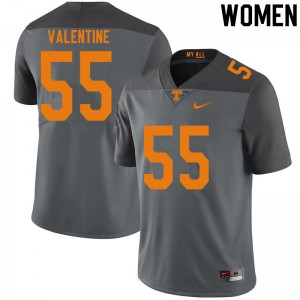 Womens #55 Eunique Valentine Tennessee Volunteers Limited Football Gray Jersey 243325-645