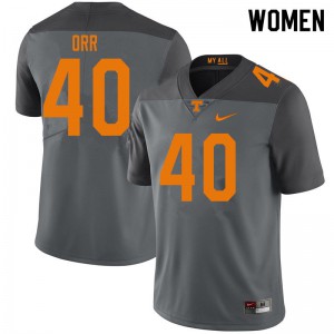 Womens #40 Fred Orr Tennessee Volunteers Limited Football Gray Jersey 265255-319