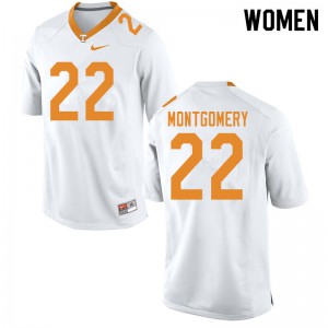 Womens #22 Isaiah Montgomery Tennessee Volunteers Limited Football White Jersey 802865-792