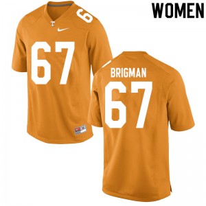 Womens #67 Jacob Brigman Tennessee Volunteers Limited Football Orange Jersey 341551-792