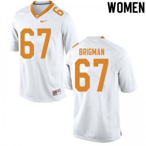 Womens #67 Jacob Brigman Tennessee Volunteers Limited Football White Jersey 845079-576