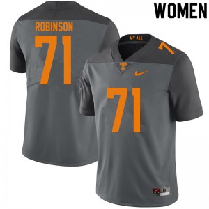 Womens #71 James Robinson Tennessee Volunteers Limited Football Gray Jersey 912811-477