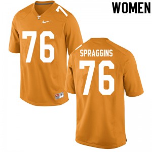Womens #76 Javontez Spraggins Tennessee Volunteers Limited Football Orange Jersey 916720-236