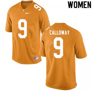 Womens #9 Jimmy Calloway Tennessee Volunteers Limited Football Orange Jersey 180990-849