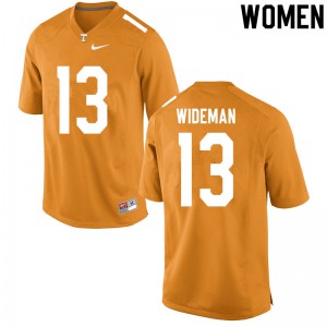 Womens #13 Malachi Wideman Tennessee Volunteers Limited Football Orange Jersey 382348-725