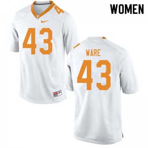 Womens #43 Marshall Ware Tennessee Volunteers Limited Football White Jersey 365271-500