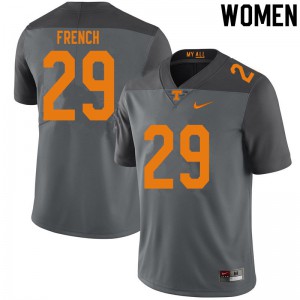 Womens #29 Martavius French Tennessee Volunteers Limited Football Gray Jersey 542280-379