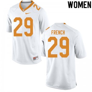 Womens #29 Martavius French Tennessee Volunteers Limited Football White Jersey 700513-578
