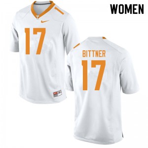 Womens #17 Michael Bittner Tennessee Volunteers Limited Football White Jersey 955368-434