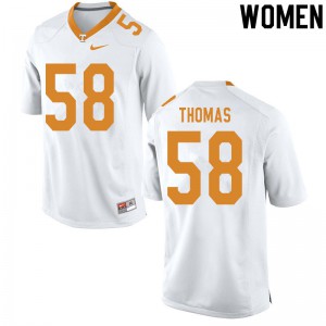 Womens #58 Omari Thomas Tennessee Volunteers Limited Football White Jersey 466467-121
