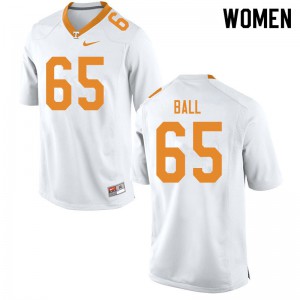 Womens #65 Parker Ball Tennessee Volunteers Limited Football White Jersey 296261-350