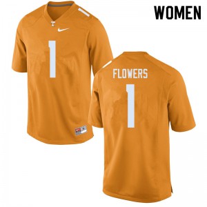 Womens #1 Trevon Flowers Tennessee Volunteers Limited Football Orange Jersey 958505-913