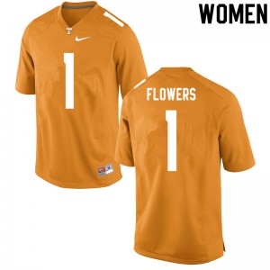 Womens #1 Trevon Flowers Tennessee Volunteers Limited Football Orange Jersey 130791-316