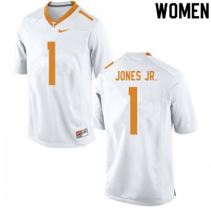 Womens #1 Velus Jones Jr. Tennessee Volunteers Limited Football White Jersey 347827-448