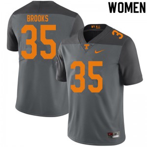 Womens #35 Will Brooks Tennessee Volunteers Limited Football Gray Jersey 306356-756