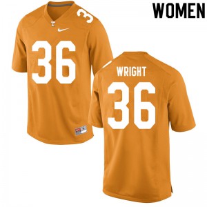 Womens #36 William Wright Tennessee Volunteers Limited Football Orange Jersey 914002-937