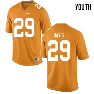Youth #29 Brandon Davis Tennessee Volunteers Limited Football Orange Jersey 897027-639