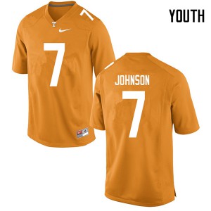 Youth #7 Brandon Johnson Tennessee Volunteers Limited Football Orange Jersey 832246-588