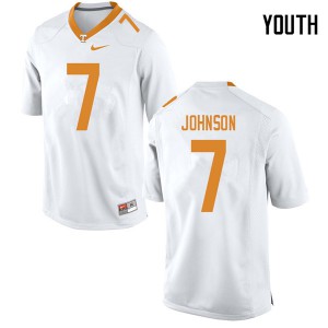 Youth #7 Brandon Johnson Tennessee Volunteers Limited Football White Jersey 895961-286