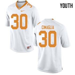 Youth #30 Brent Cimaglia Tennessee Volunteers Limited Football White Jersey 838636-746