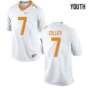 Youth #7 Bryce Collier Tennessee Volunteers Limited Football White Jersey 516739-515